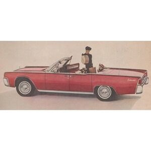 Vintage 1962 Lincoln Continental Print Ad Convertible Mid Century Luxury Car